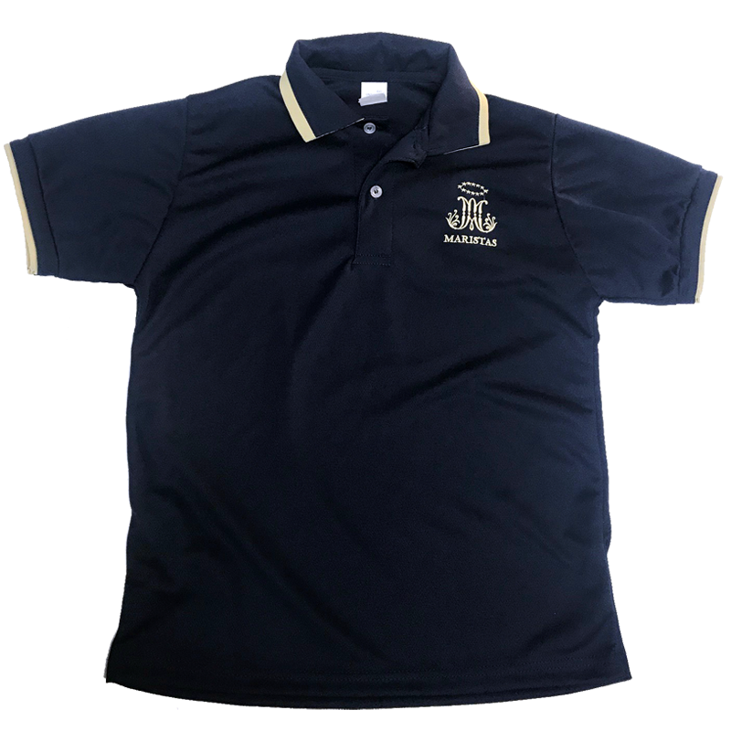 POLO AZUL CON EMBLEMA MARISTA